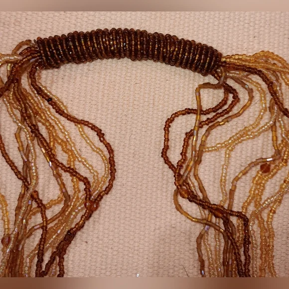 Multi Stranded Intricate Sead Beaded Necklace - Picture 5 of 7